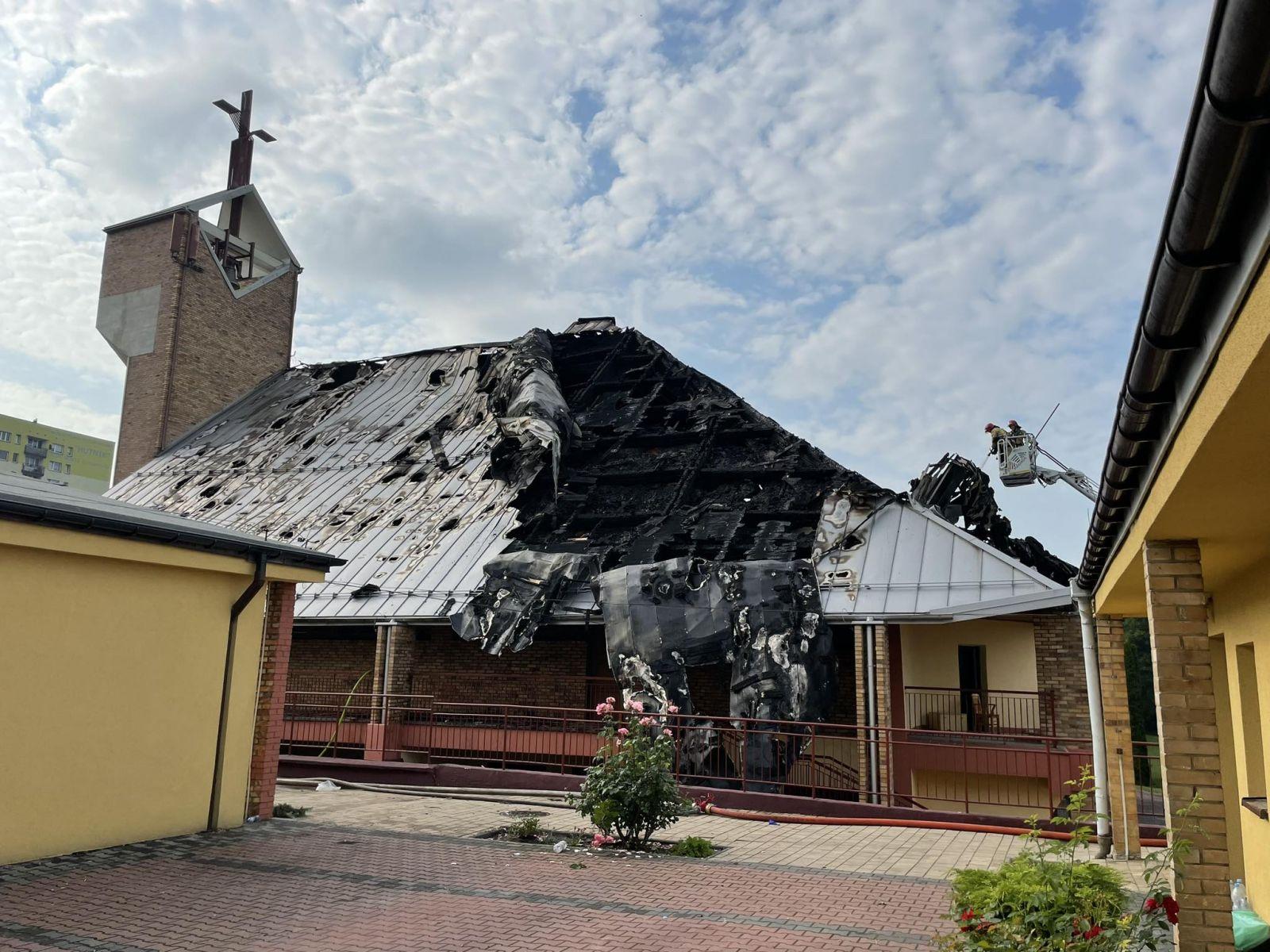 Pożar kościoła pw. św. Floriana w Sosnowcu Zagórzu
