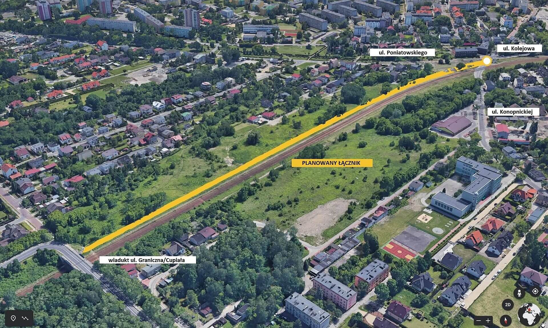 Planowany łącznik w Dąbrowie Górniczej Planowany łącznik w Dąbrowie Górniczej