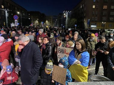 Mieszkańcy Sosnowca sprzeciwiają się wojnie na Ukrainie Mieszkańcy Sosnowca sprzeciwiają się wojnie na Ukrainie