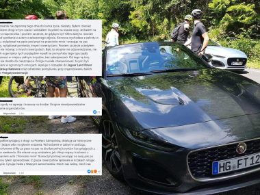 Kierowca jaguara ukarany wysokim mandatem Jaguar Przełęcz Salmopolska Mandat