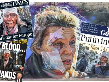 Olena, symbol barbarzyństwa Rosji. Dziś nie ma za co żyć Olena na muralu i okladkach gazet