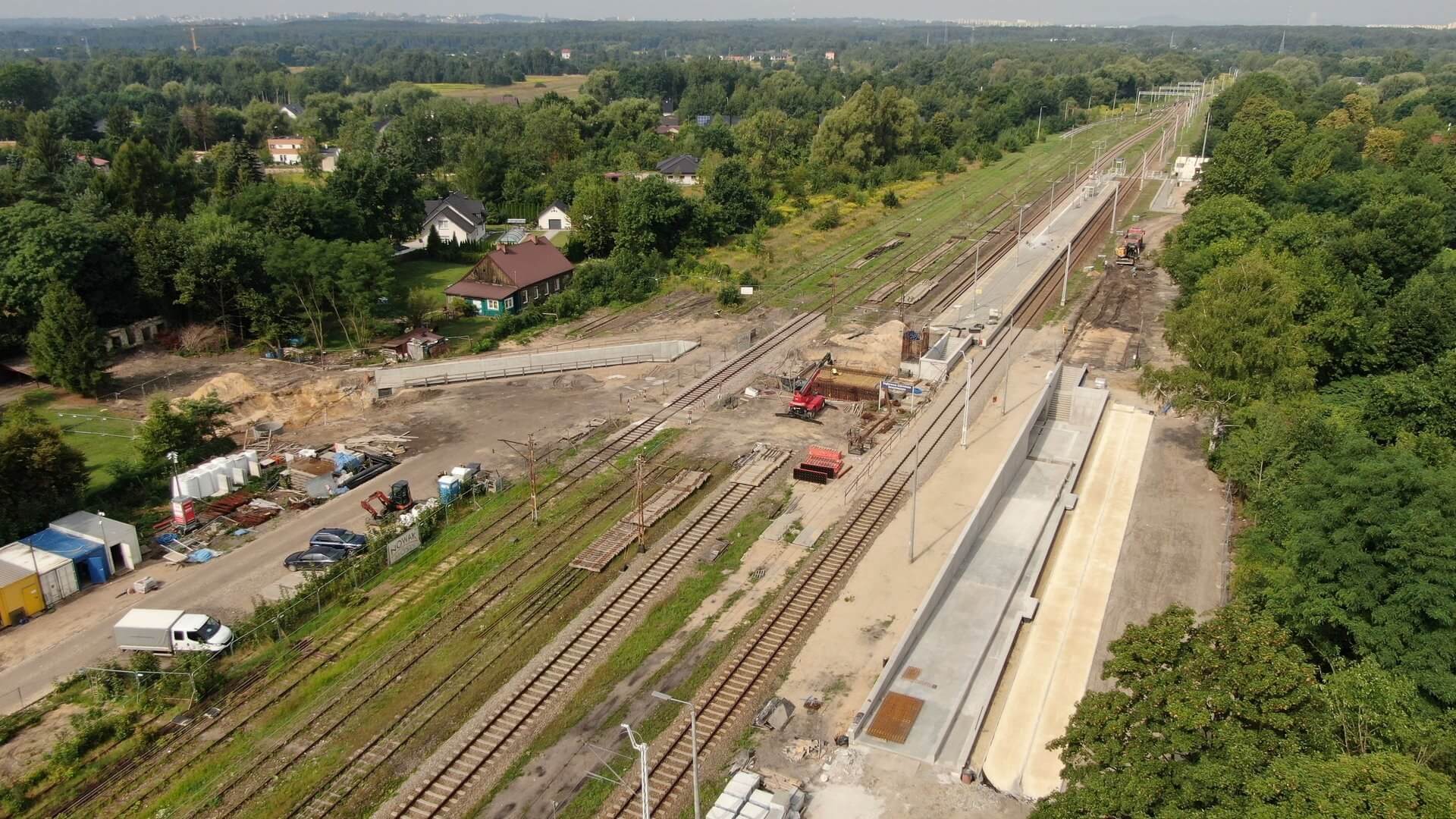 Stacja Dabrowa Górnicza Strzemieszyce maszyny i budowa przejścia pod torami