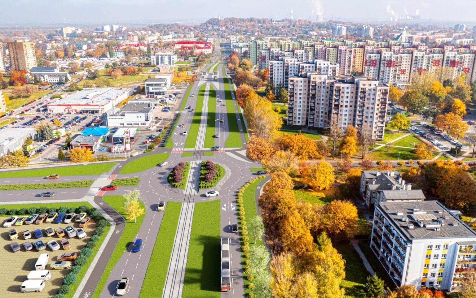 Aleja Piłsudskiego od ul. Tysiąclecia do ul. Morcinka