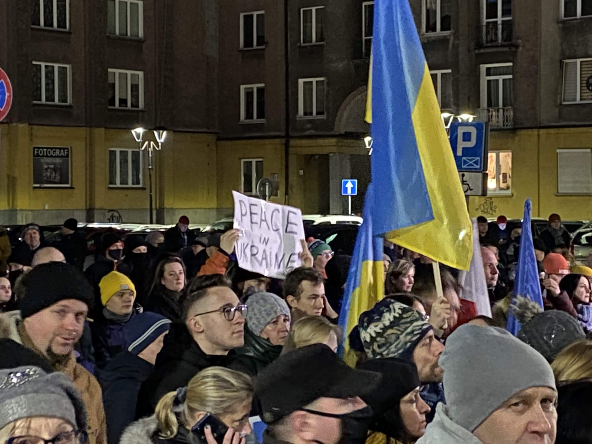 Pojawiły się ukraińskie flagi i plakaty