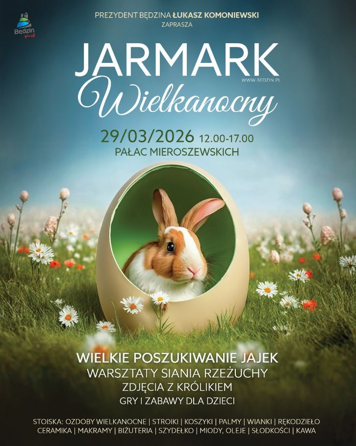 Będzin. Jarmark wielkanocny. Plakat. 29 marca 2026