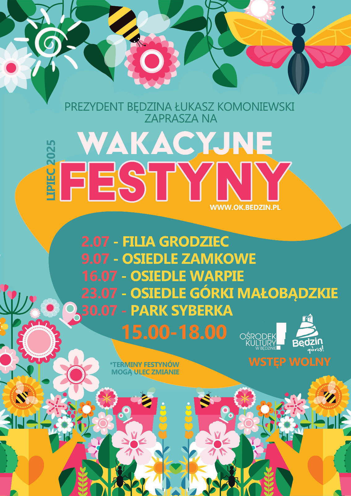 Będzin. Lato w Mieście 2025 – lipiec. Plakat.