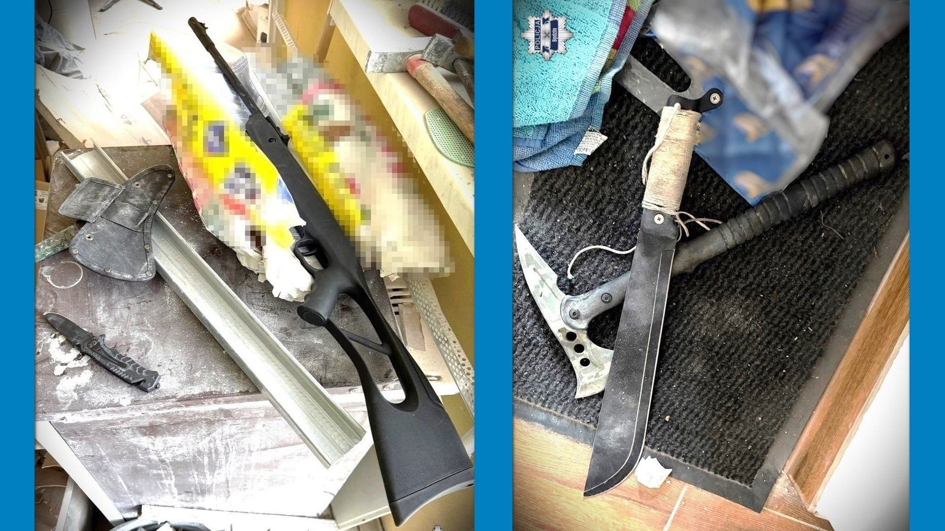 Będzin. Strzelał do gołębi z broni pneumatycznej. Wezwanych policjantów przywitał… maczetą!