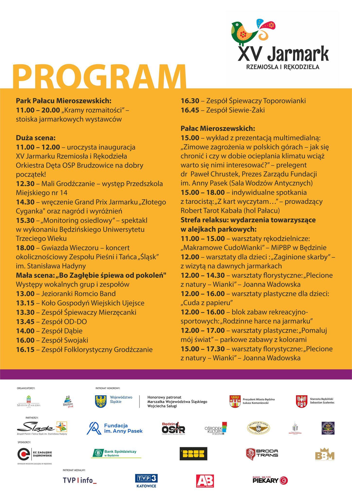 Będzin. XV Jarmark Rzemiosła i Rękodzieła. Plakat. 29 czerwca 2025.