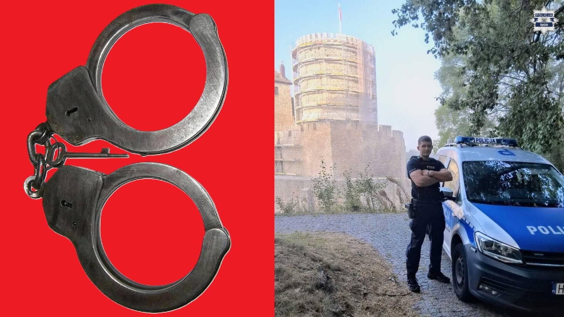 Damian Rzepiszczak – policjant będzińskiej komendy Policji złapał złodzieja sklepowego w Katowicach. 28 sierpnia 2025.