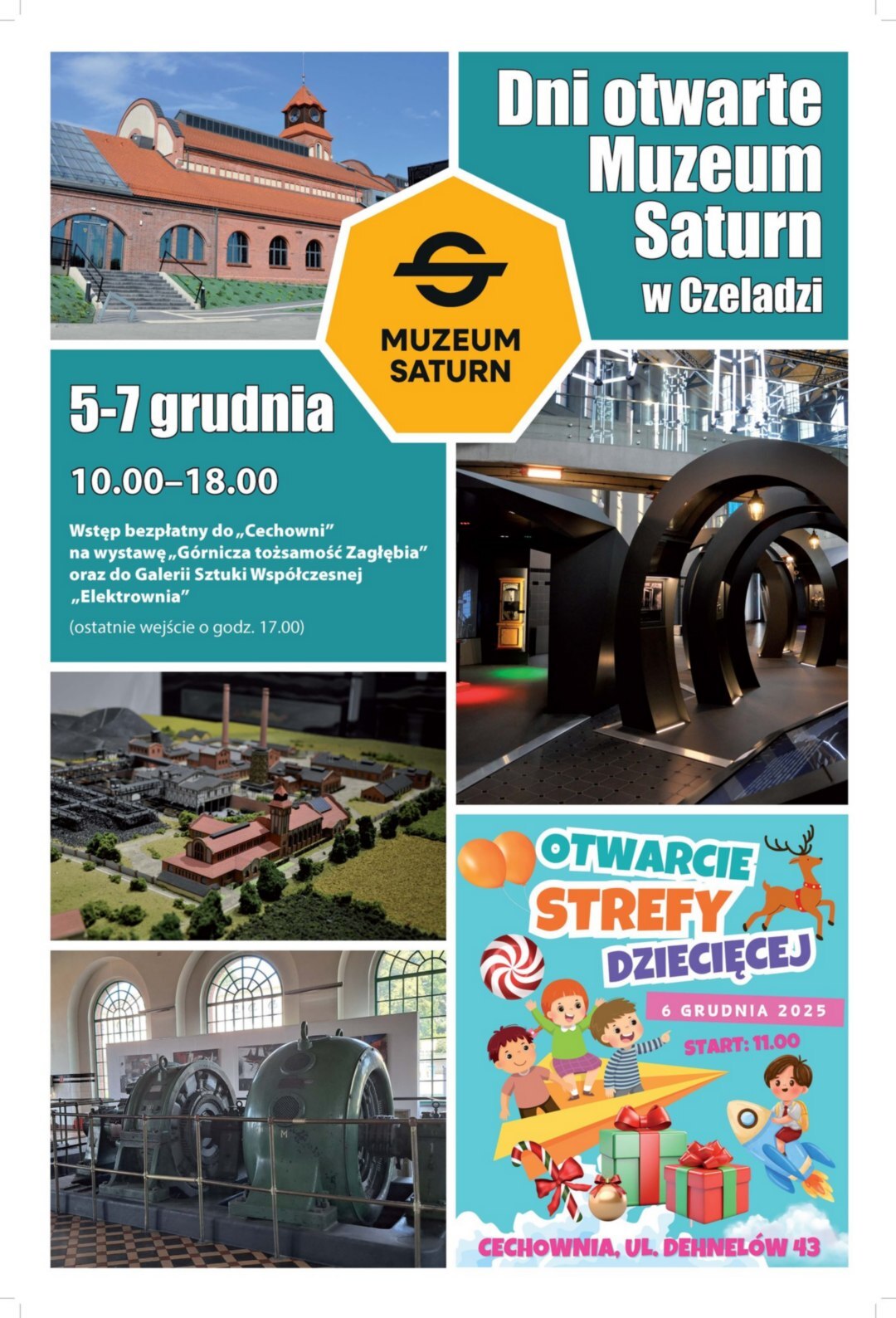 Wystawa „Górnicza tożsamość Zagłębia” w Czeladzi. Dni otwarte. Plakat. 5-7 grudnia 2025.