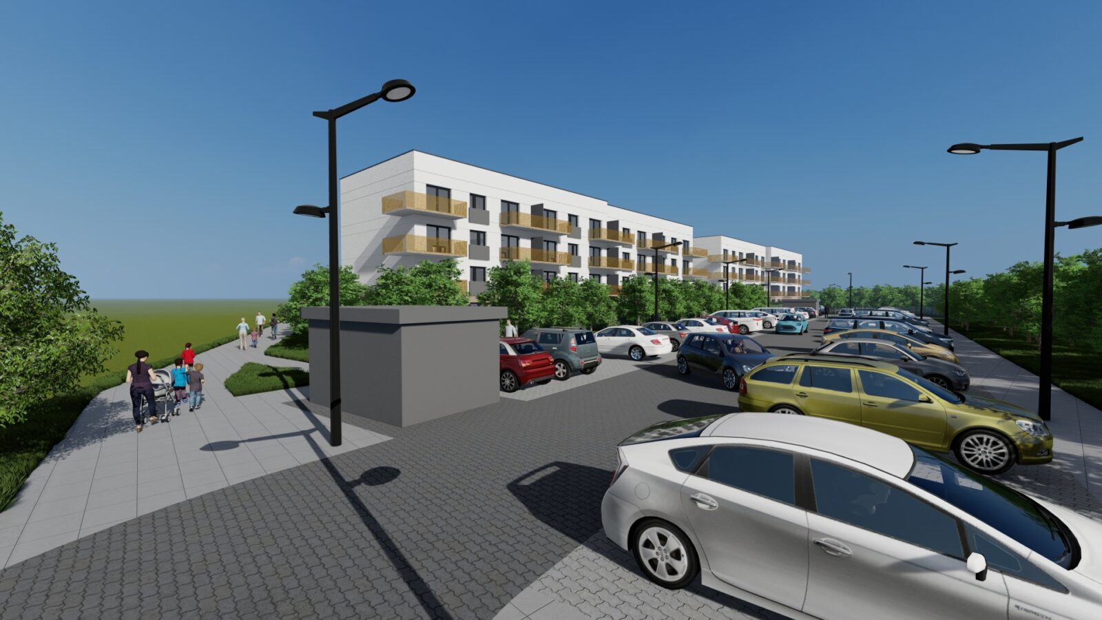 Dabrowa Górnicza-Gołonóg-Podlesie. Wizualizacja planowanego osiedla. Wrzesień 2025.