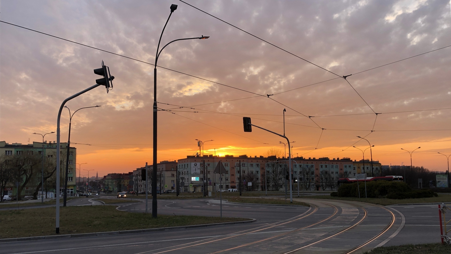 Dąbrowa Górnicza-Gołonóg. Rondo Budowniczych Huty Katowice. 9 marca 2025.