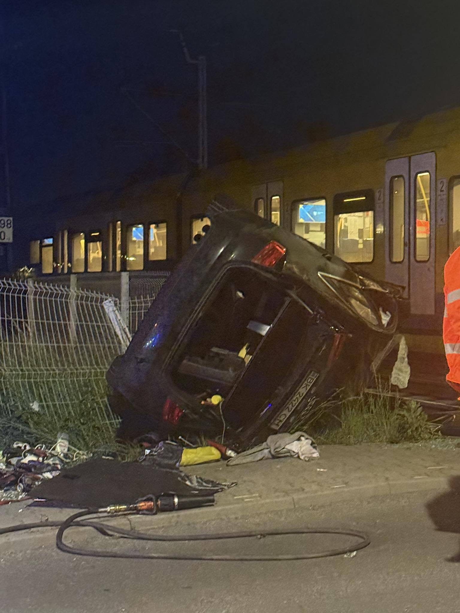 Dąbrowa Górnicza. Przejazd kolejowy na ulicy Tadeusza Urbańskiego. Zderzenie. 20 maja 2025.