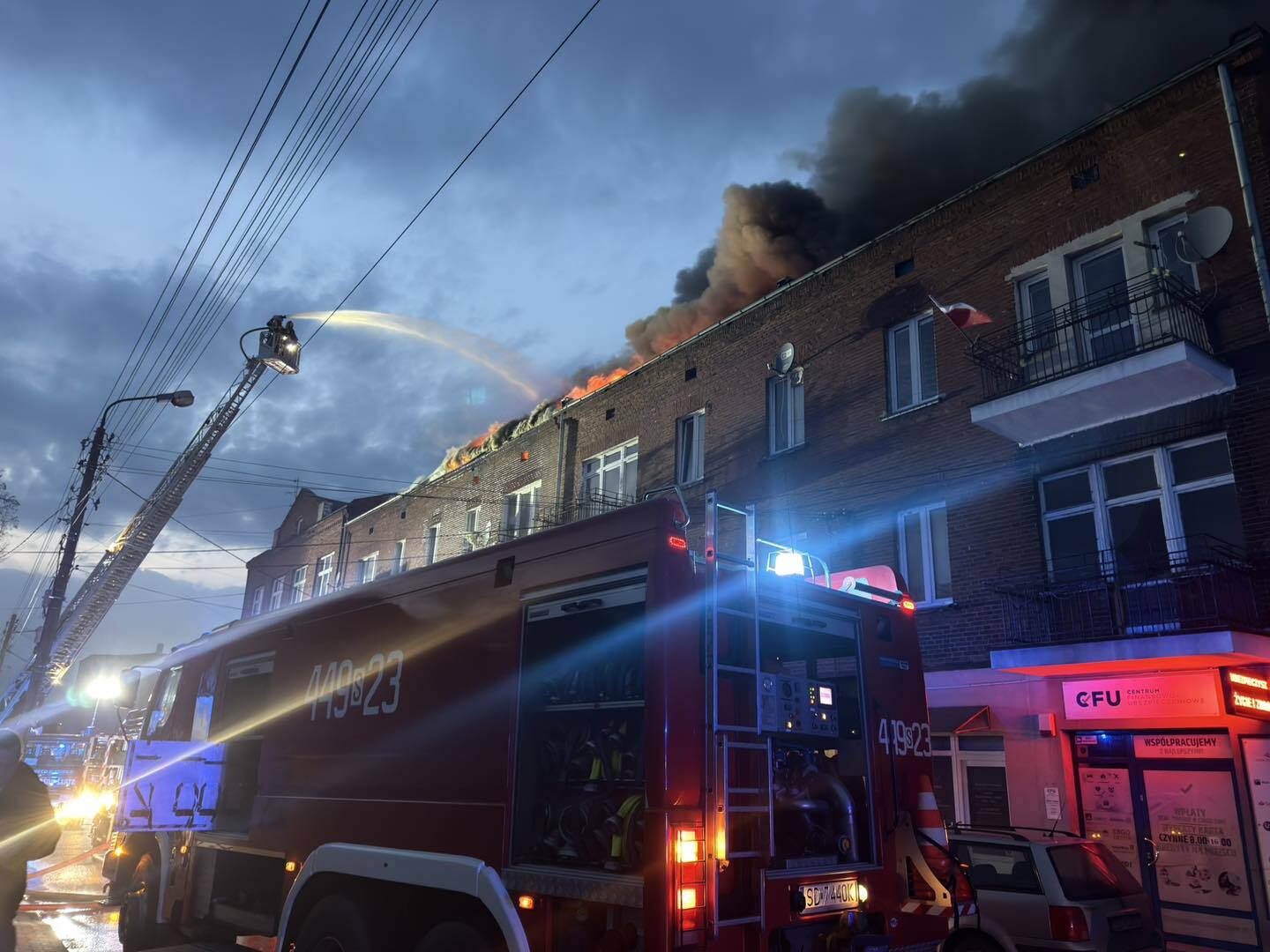 Dąbrowa Górnicza-Strzemieszyce. Pożar przy ulicy Warszawskiej 74. 10 marca 2026