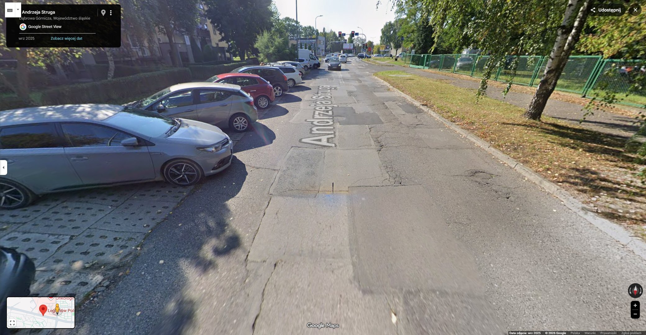 Dąbrowa Górnicza. Ulica Andrzeja Struga. Wrzesień 2025