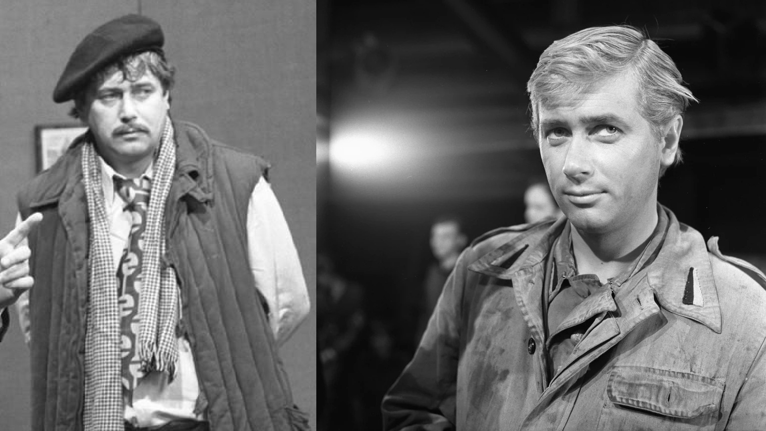 Janusz Gajos jako Turecki w „Kabarecie Olgi Lipińskiej” i jako Janek Kos w serialu „Czterech Pancernych i Pies”.