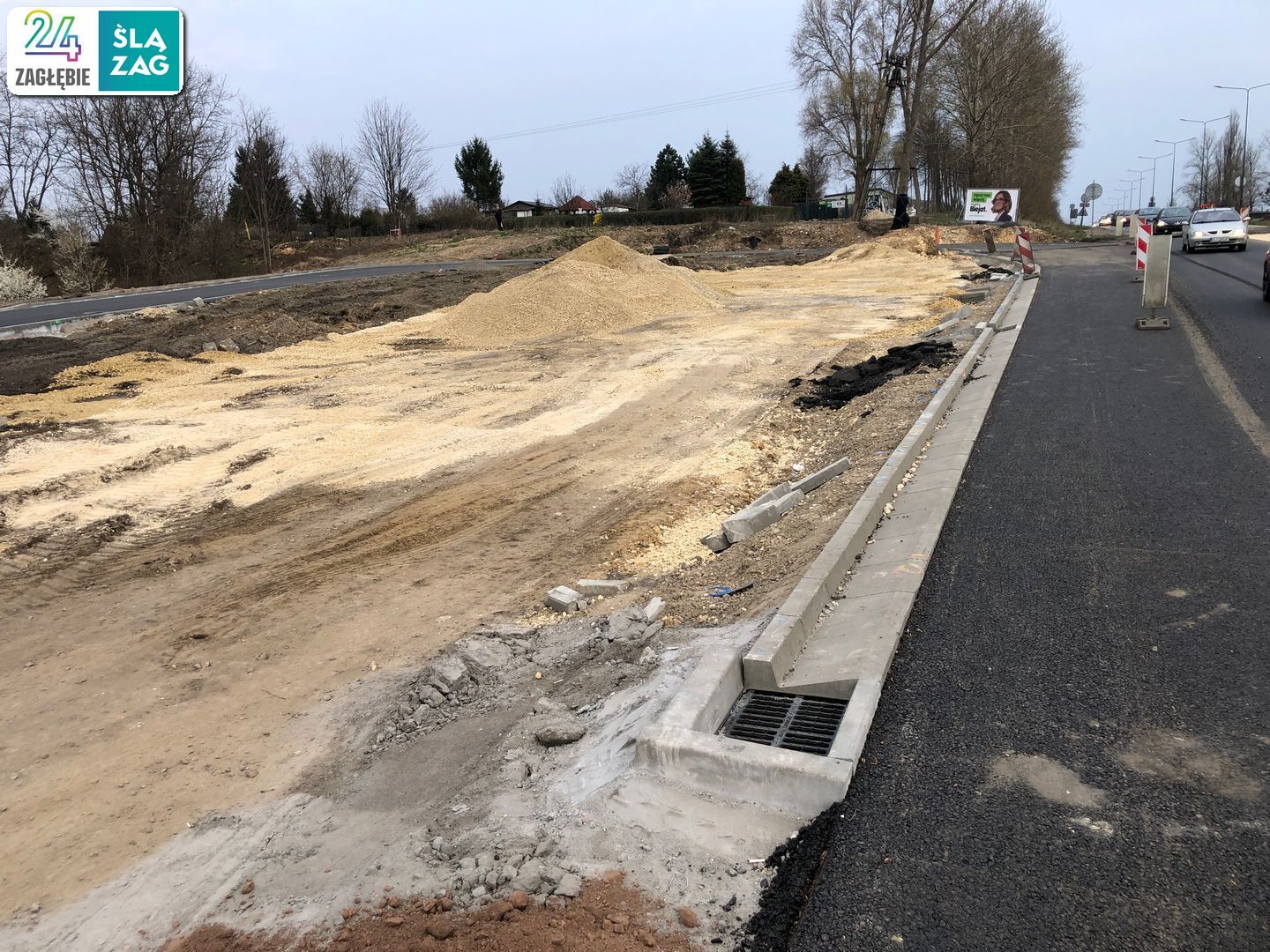 Sosnowiec. Węzeł DK94 i ulicy Piotrkowskiej w budowie. 30 marca 2025.