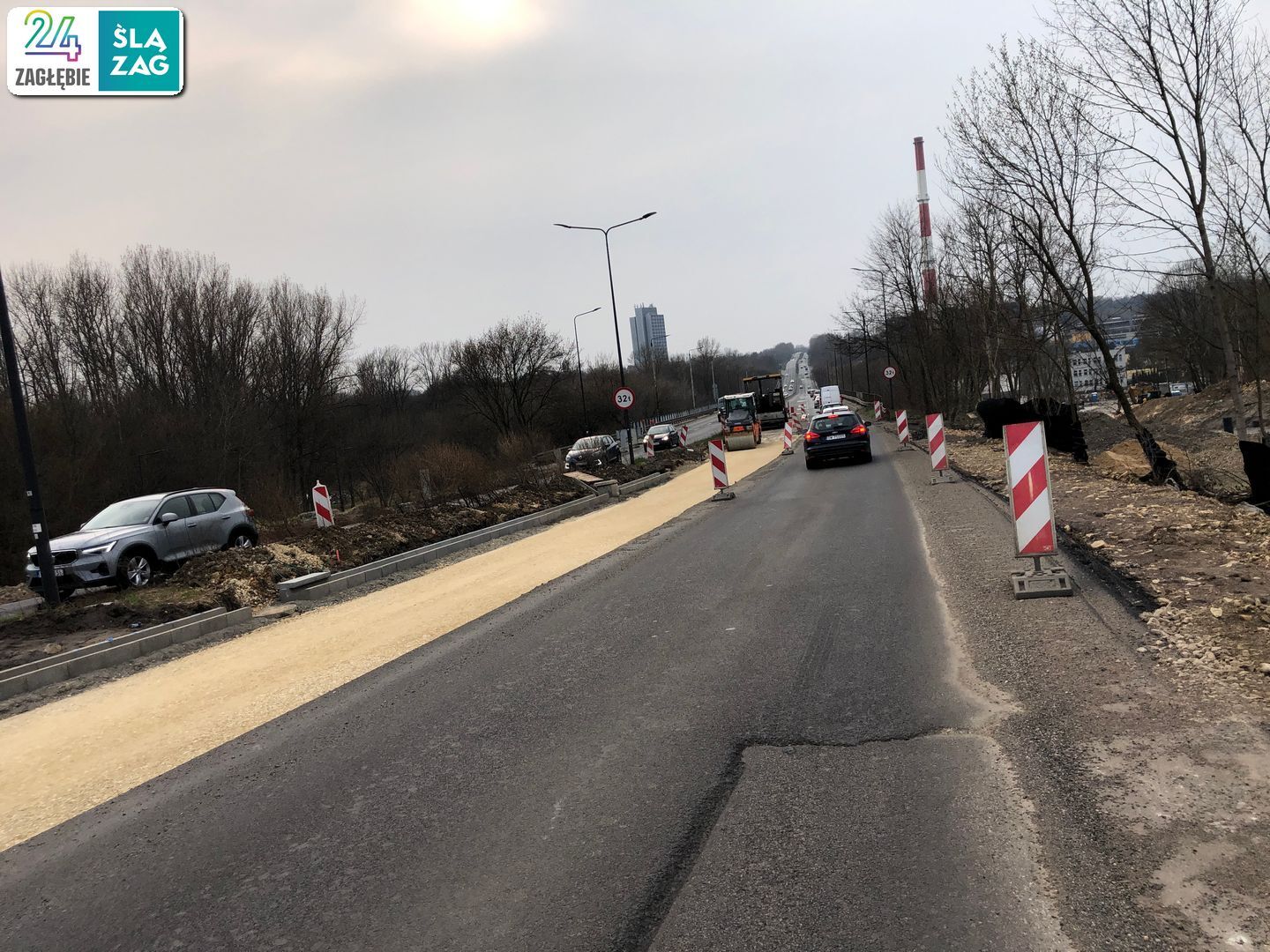 Sosnowiec. Węzeł DK94 i ulicy Piotrkowskiej w budowie. 30 marca 2025.
