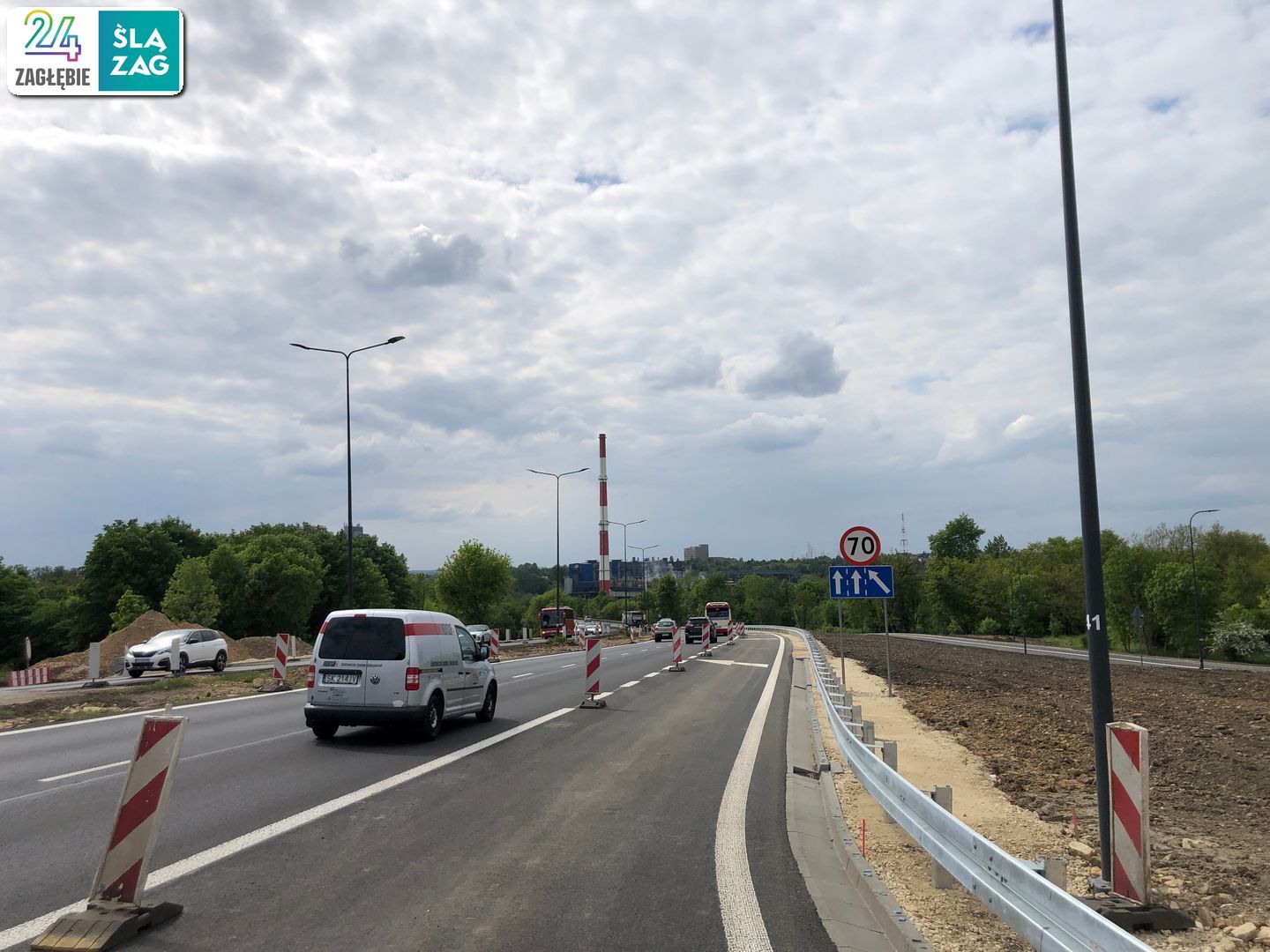Sosnowiec. Węzeł DK94 i ulicy Piotrkowskiej w budowie. 7 maja 2025.