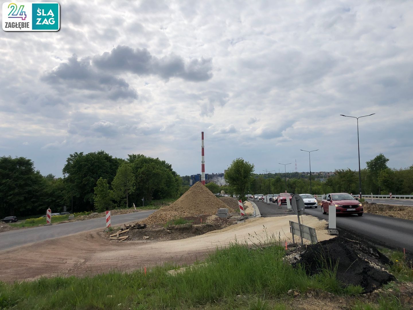 Sosnowiec. Węzeł DK94 i ulicy Piotrkowskiej w budowie. 7 maja 2025.