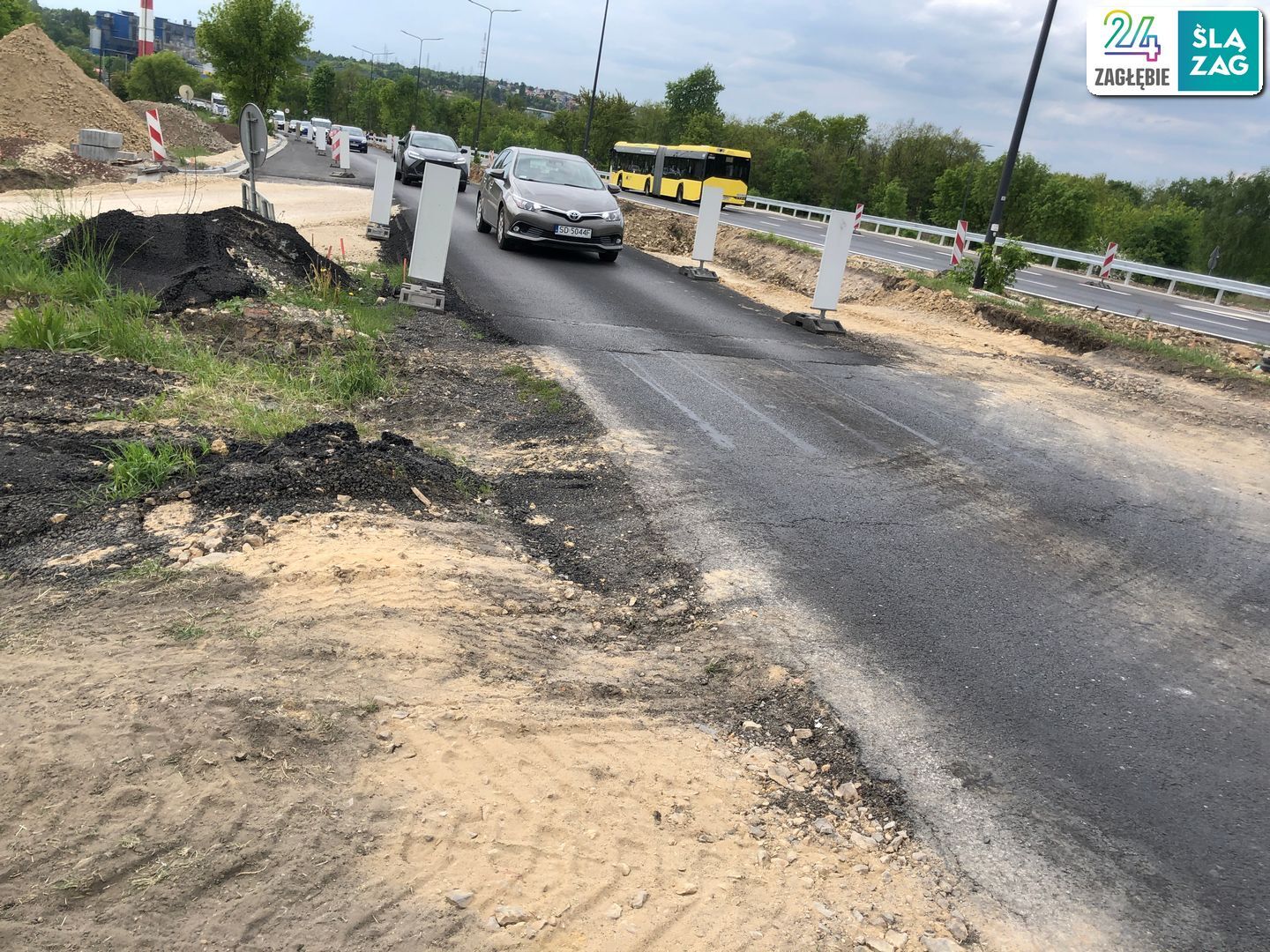 Sosnowiec. Węzeł DK94 i ulicy Piotrkowskiej w budowie. 7 maja 2025.