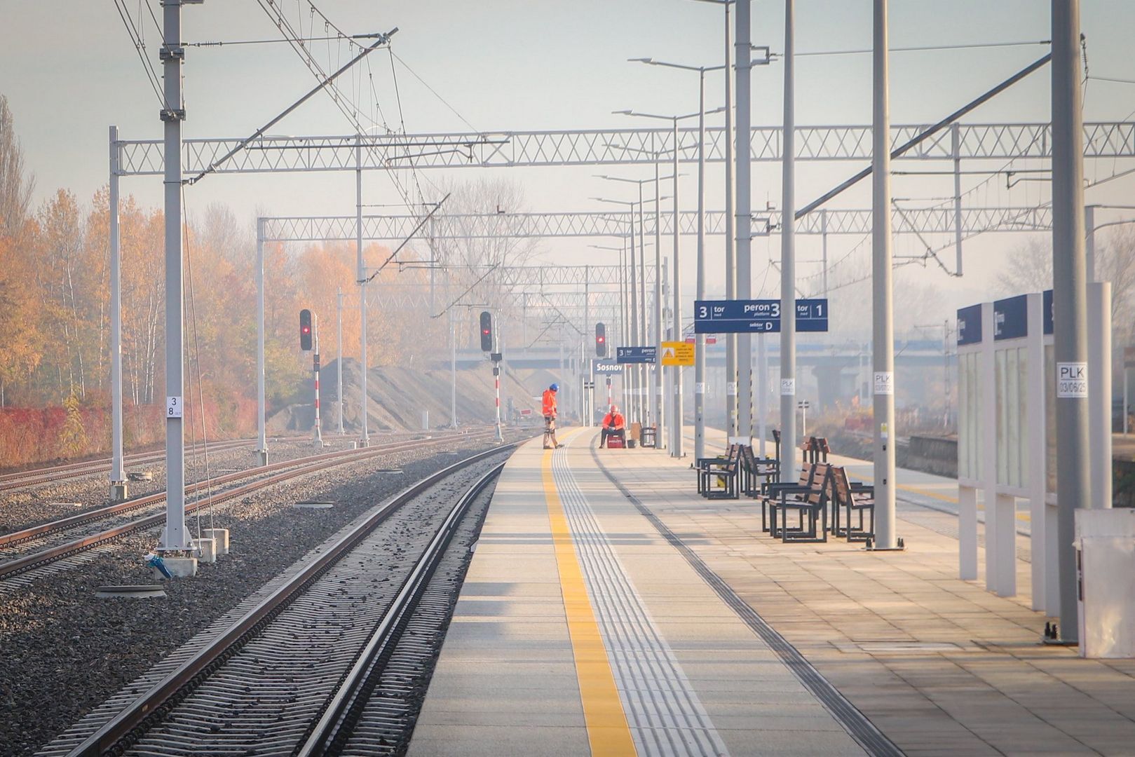 Sosnowiec. Dworzec kolejowy główny. Nowy peron nr 3 otwarty. 5 listopada 2025.