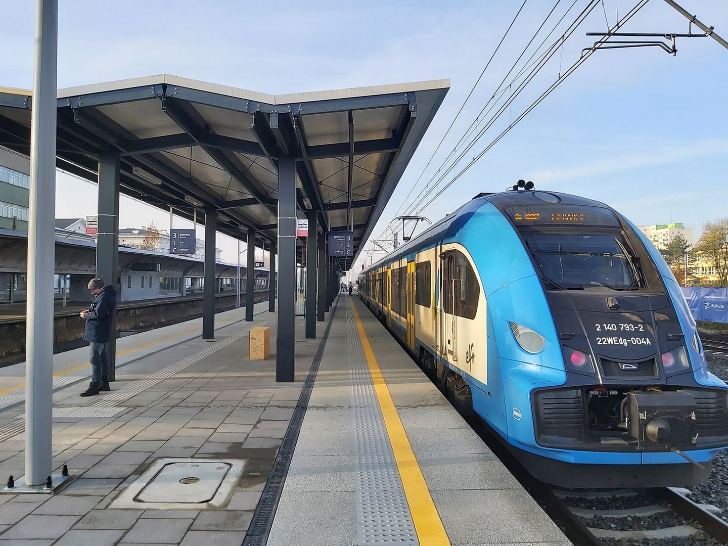 Sosnowiec. Dworzec kolejowy główny. Nowy peron nr 3 otwarty. 5 listopada 2025.