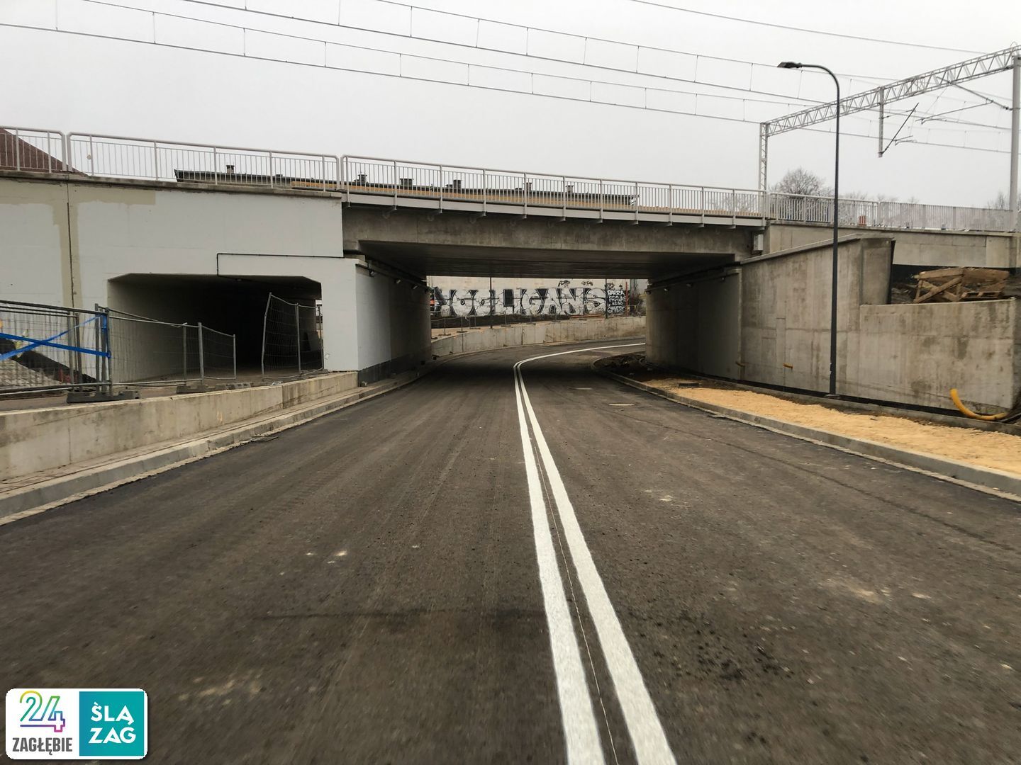 Sosnowiec. Przebudowa wiaduktu kolejowego i drogi między Sielcem a Pogonią (plac Tadeusza Kościuszki / ulica Nowopogońska). 20 grudnia 2025.