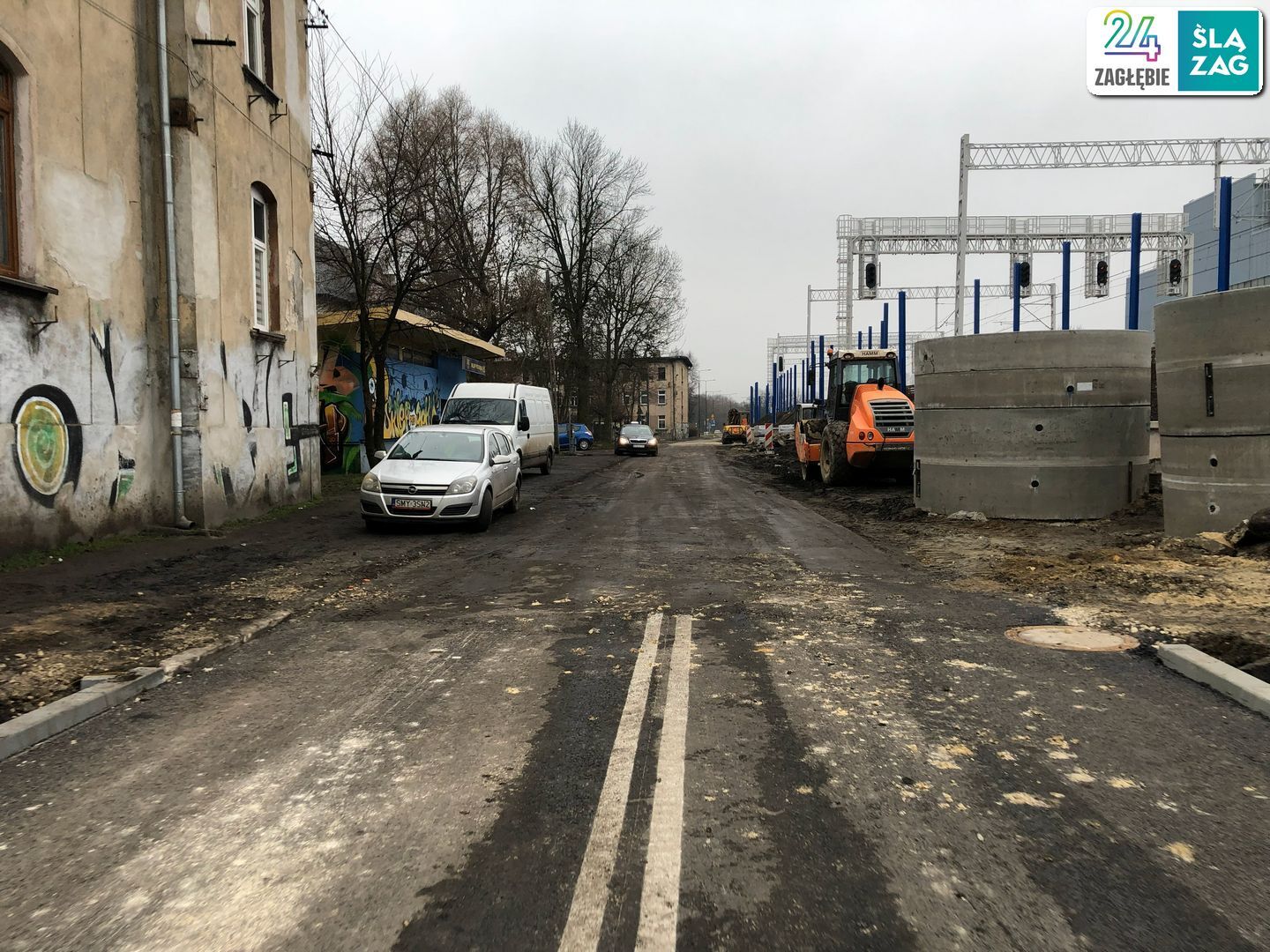 Sosnowiec. Przebudowa wiaduktu kolejowego i drogi między Sielcem a Pogonią (plac Tadeusza Kościuszki / ulica Nowopogońska). 22 grudnia 2025.