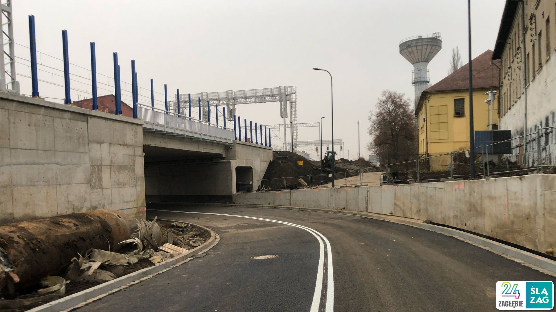 Sosnowiec. Przebudowa wiaduktu kolejowego i drogi między Sielcem a Pogonią (plac Tadeusza Kościuszki / ulica Nowopogońska). 20 grudnia 2025.