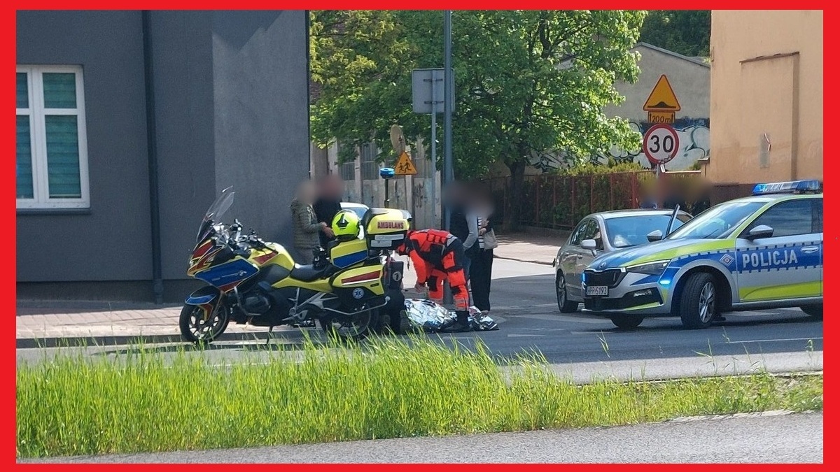 Sosnowiec-Sielec. Skrzyżowanie ulic: Legionów i Wawel. Potrącenie rowerzysty. 11 maja 2025.