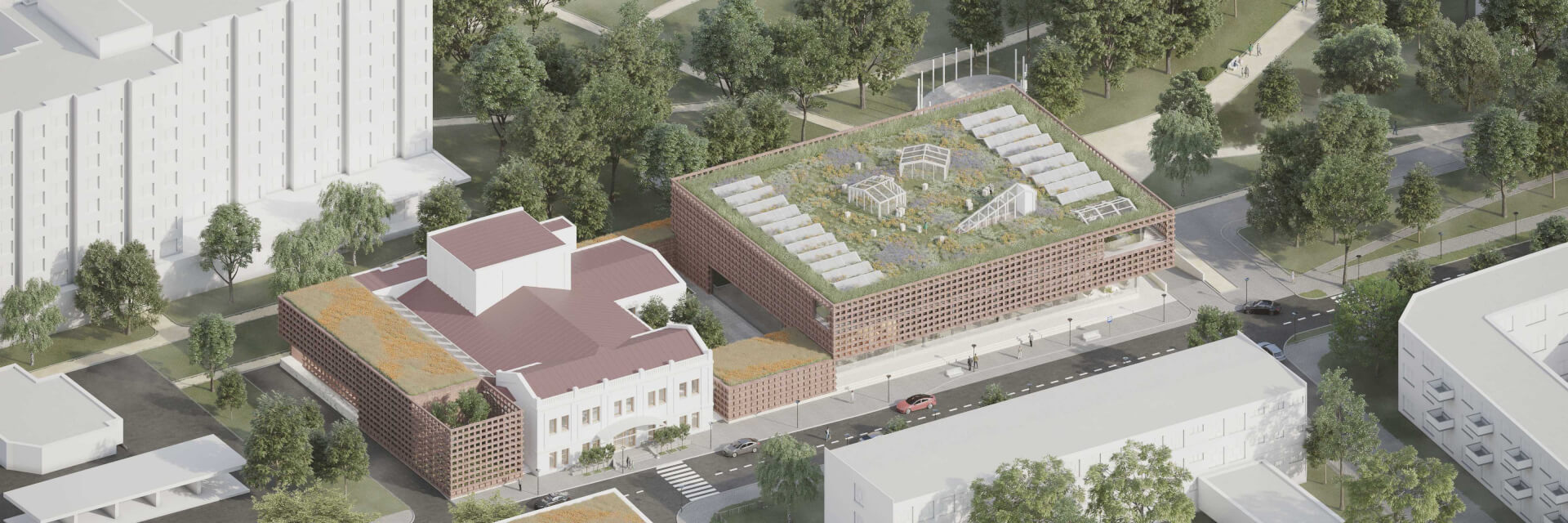 Teatr Zagłębia w Sosnowcu. Wizualizacja rozbudowy i przebudowy według Pracowni Projektowej «Analog» ze Szczecina. Będą jednak zmiany projektu.