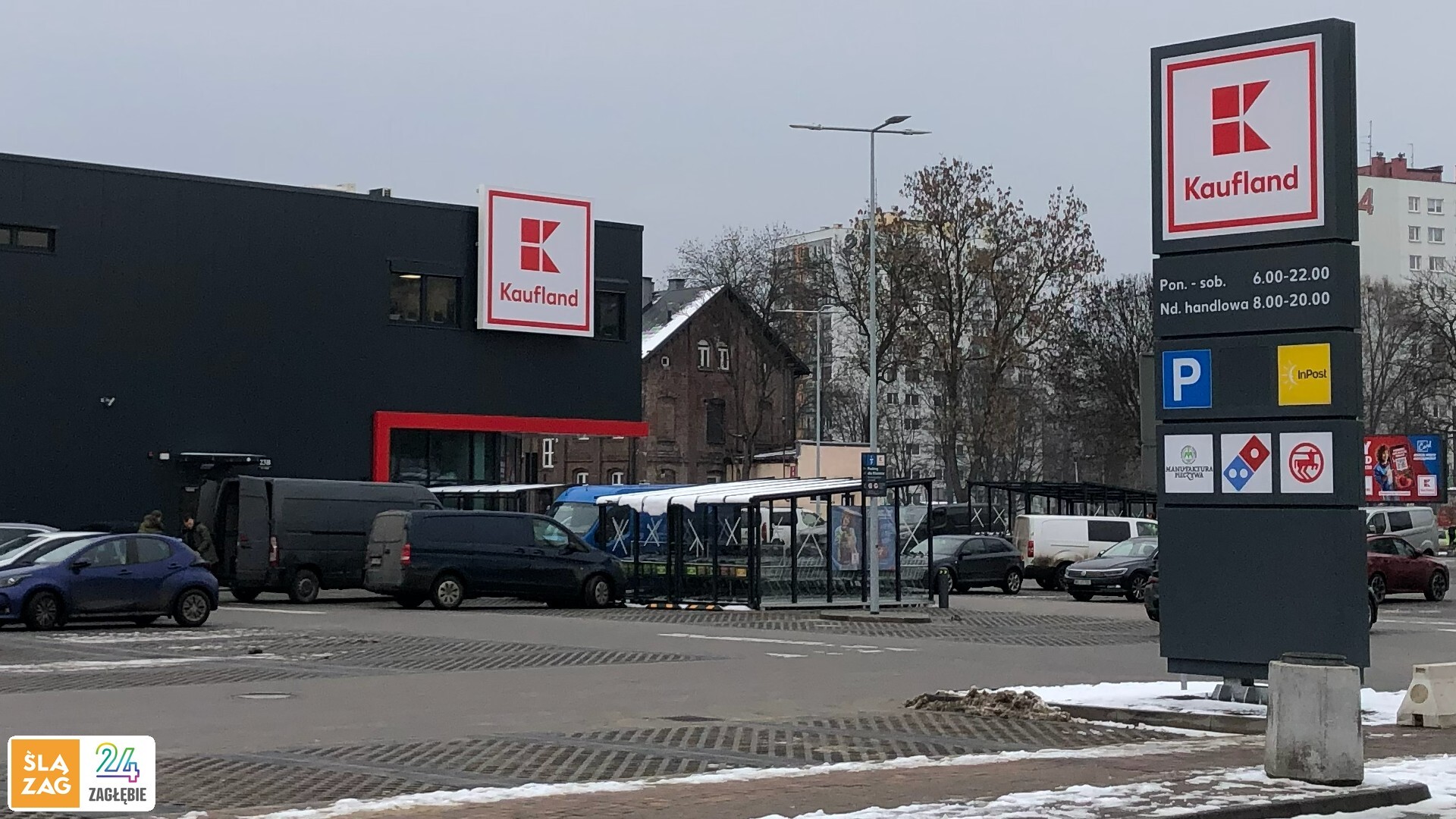 Sosnowiec. Nowy supermarket »Kaufland« przy ulicy 1 Maja na dzień przed otwarciem. 17 lutego 2026