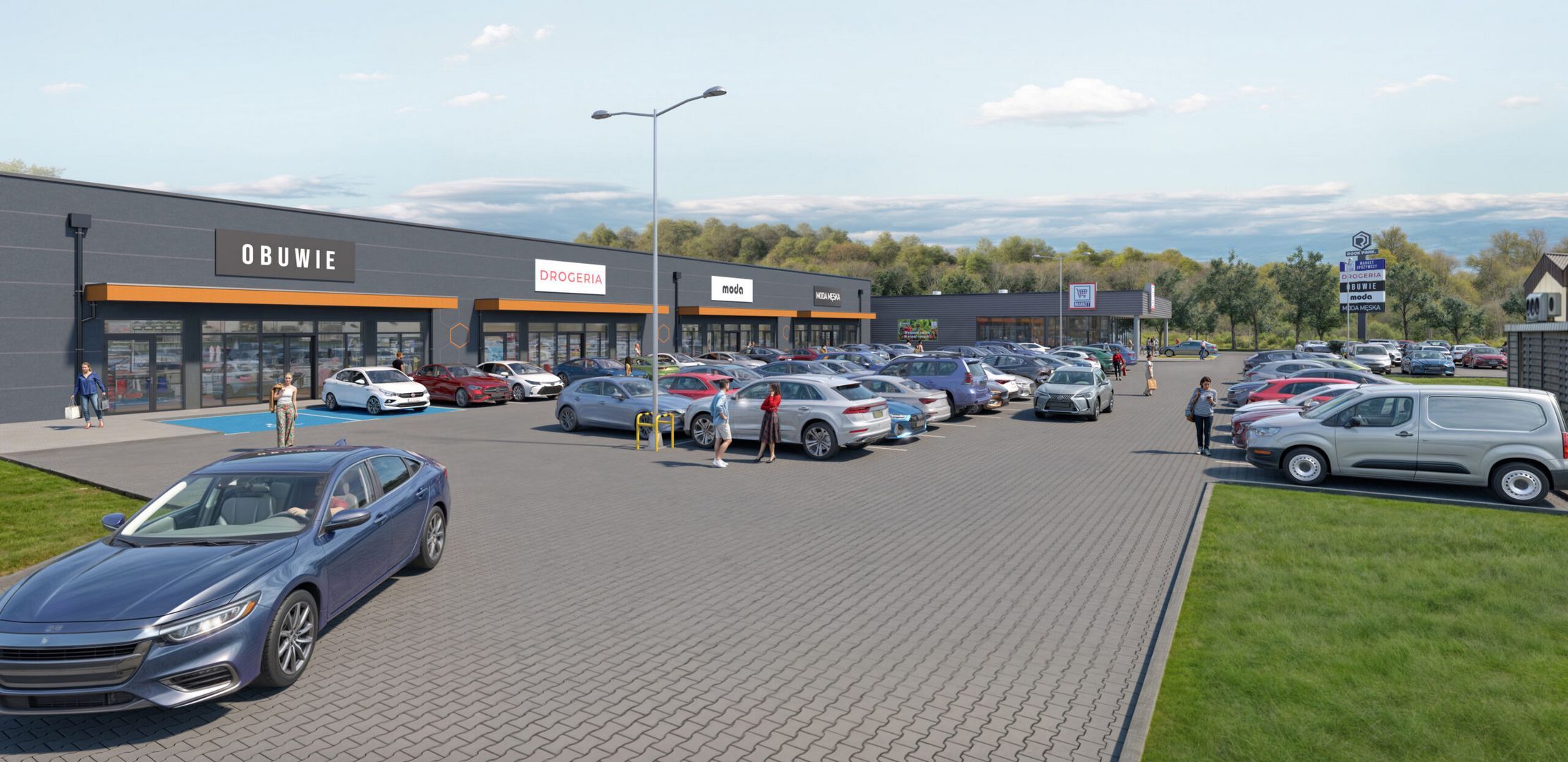 Sosnowiec. Centrum Handlowe «Rock Park» przy ulicy Jana III Sobieskiego. Wizualizacja. Listopad 2025.