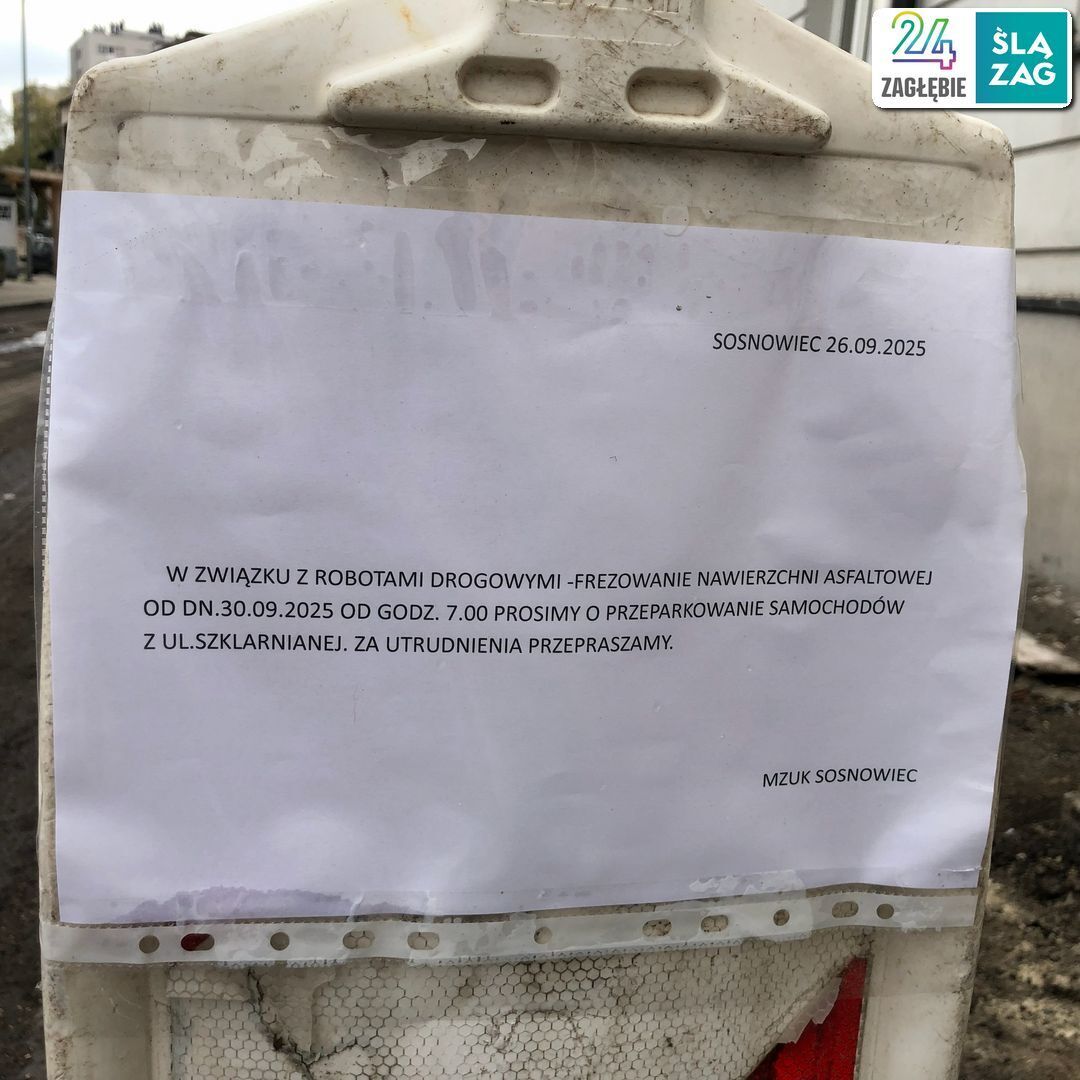 Sosnowiec. Ulica Szklarniana – remont jezdni i chodnika. 1 października 2025.