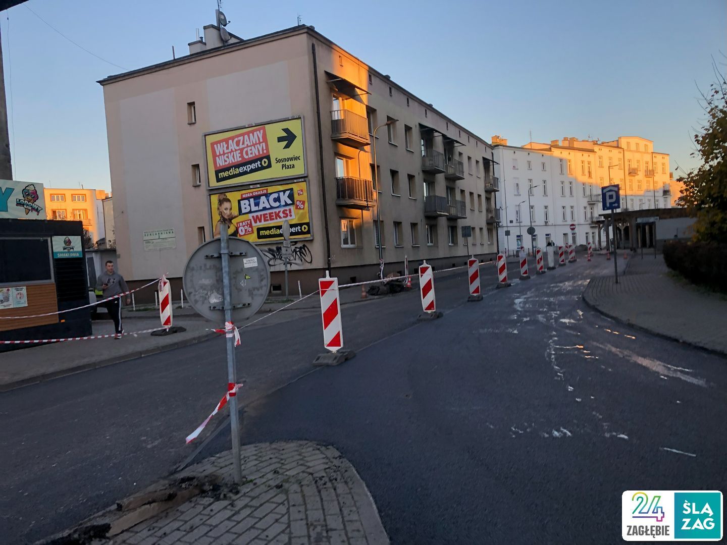 Sosnowiec. Ulica Szklarniana – remont jezdni i chodnika. 6 listopada 2025.