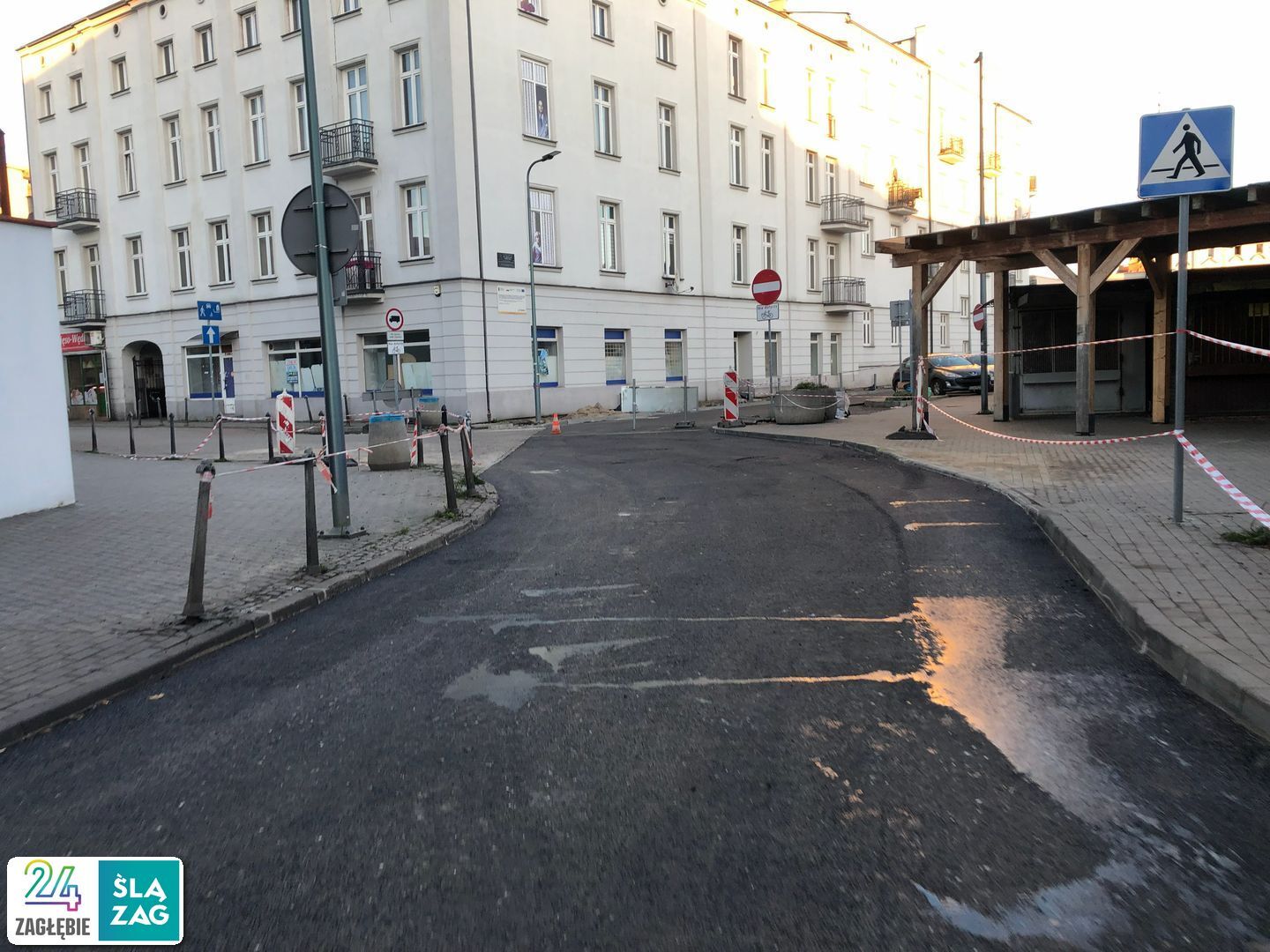 Sosnowiec. Ulica Szklarniana – remont jezdni i chodnika. 6 listopada 2025.