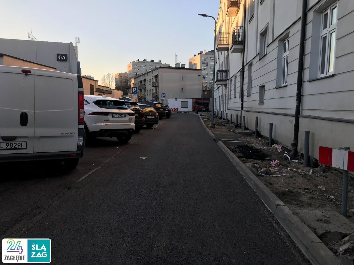 Sosnowiec. Ulica Szklarniana – remont jezdni i chodnika. 6 listopada 2025.