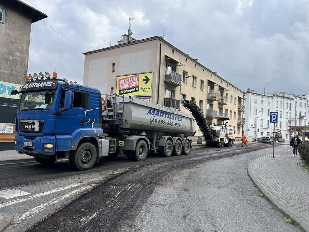 Sosnowiec. Remont ulicy Szklarnianej. 30 września 2025.
