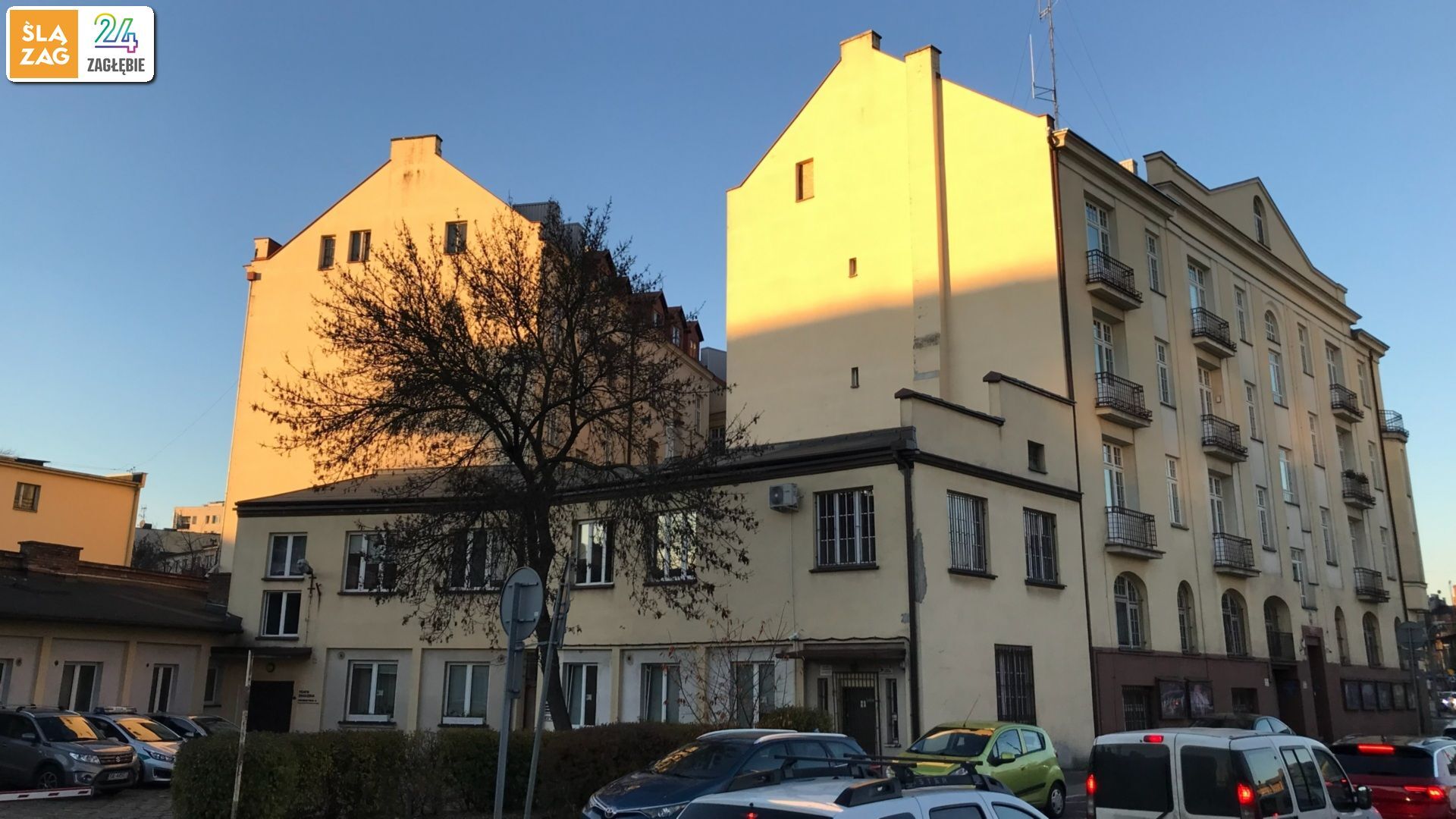 Sosnowiec. Ulice Teatralna i Józefa Piłsudskiego. Siedziba Centralnego Biura Zwalczania Cyberprzestępczości. Zarząd w Katowicach oraz dyrekcji «Teatru Zagłębia». 6 listopada 2025.