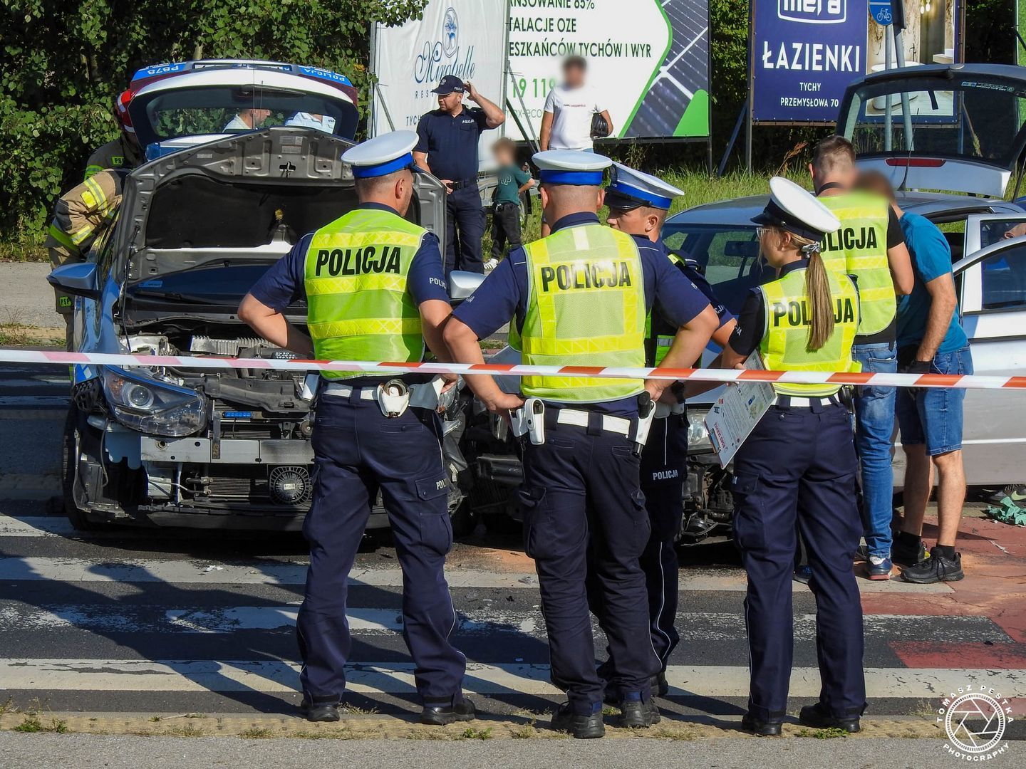 Tychy. Ul. Towarowa. Zatrzymanie pijanego kierowcy z Sosnowca bez uprawnień i z zakazem sądowym. 9 września 2025.