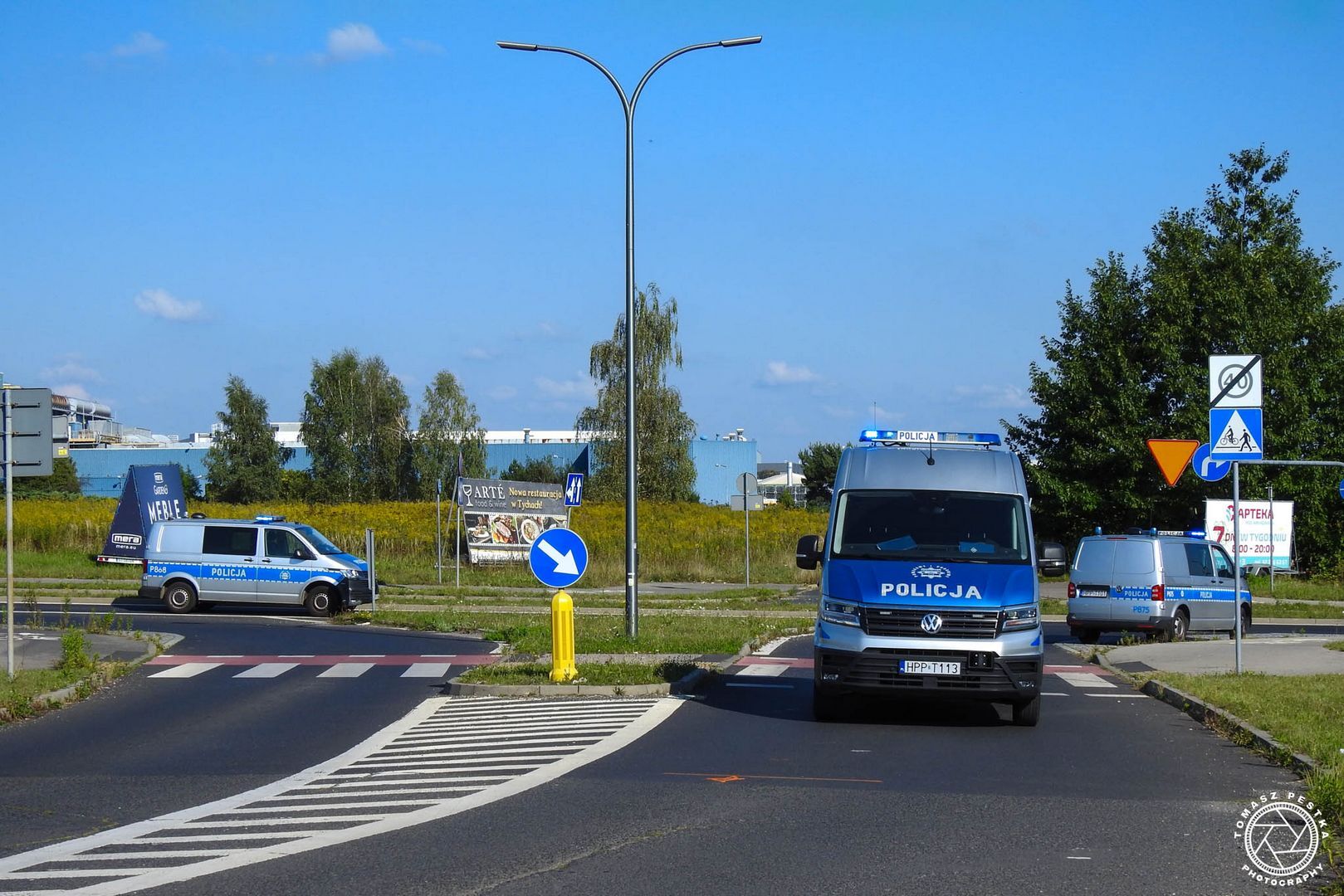 Tychy. Ul. Towarowa. Zatrzymanie pijanego kierowcy z Sosnowca bez uprawnień i z zakazem sądowym. 9 września 2025.