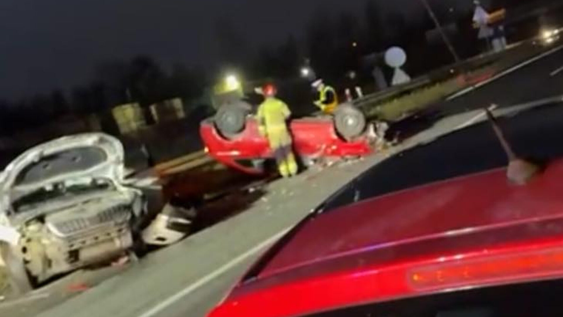 Dąbrowa Górnicza, trasa S1. Wypadek z dnia 11 grudnia 2024 roku. Dąbrowa Górnicza, trasa S1. Wypadek z dnia 11 grudnia 2024 roku.