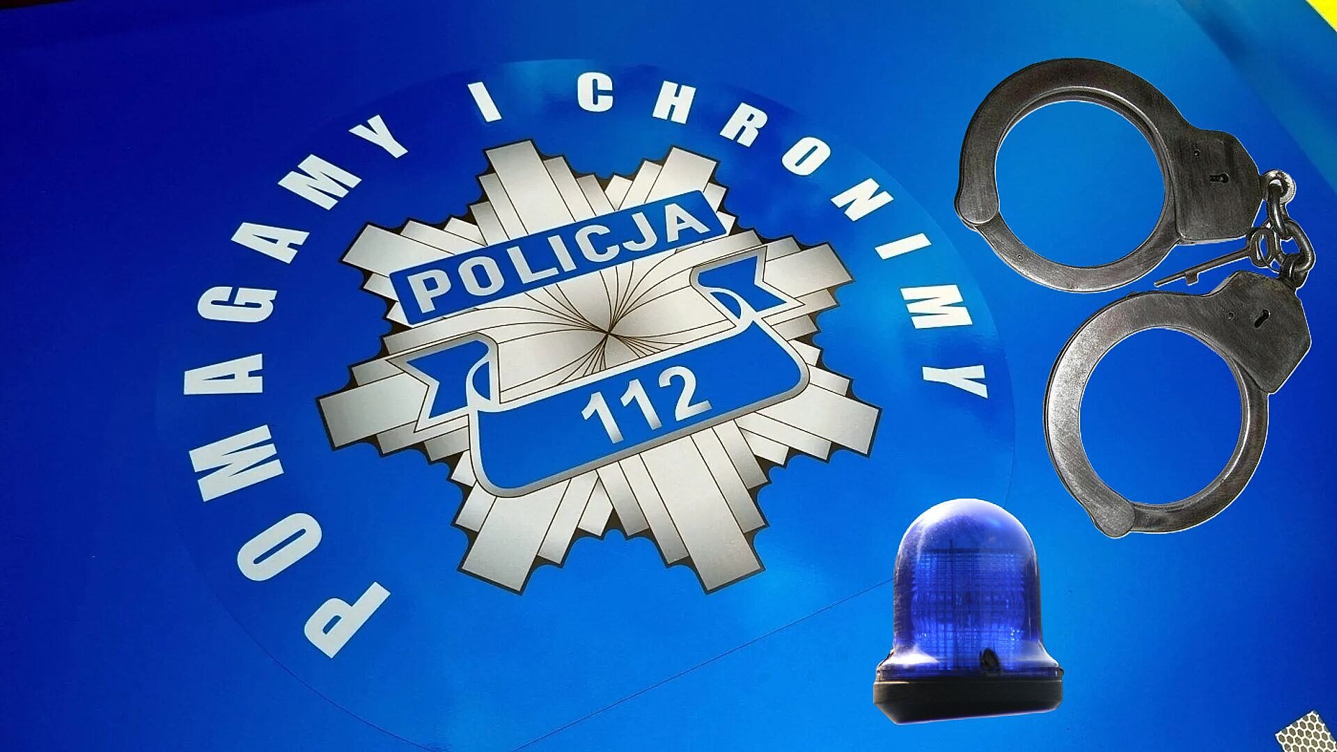 Policja – samochód, kajdany, kogut. Ilustracja poglądowa. Policja – samochód, kajdany, kogut. Ilustracja poglądowa.