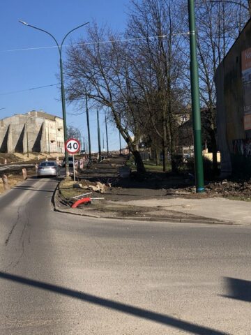 Będzin. Droga wojewódzka nr 910 w trakcie przebudowy. 16 marca 2025 roku. Będzin. Droga wojewódzka nr 910 w trakcie przebudowy. 16 marca 2025 roku.