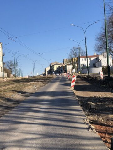 Będzin. Droga wojewódzka nr 910 w trakcie przebudowy. 16 marca 2025 roku. Będzin. Droga wojewódzka nr 910 w trakcie przebudowy. 16 marca 2025 roku.
