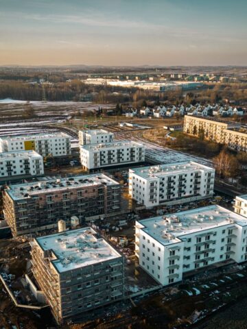 Czeladź. Ulica generała Józefa Hallera. Budowa osiedla TBS. Luty 2025. Czeladź. Ulica generała Józefa Hallera. Budowa osiedla TBS. Luty 2025.