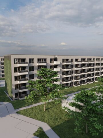 Dąbrowa Górnicza-Gołonóg. Nowe bloki TBS na osiedlu Marcina Kasprzaka przy ulicy Tysiąclecia. Wizualizacja. Wrzesień 2025. Dąbrowa Górnicza-Gołonóg. Nowe bloki TBS na osiedlu Marcina Kasprzaka przy ulicy Tysiąclecia. Wizualizacja. Wrzesień 2025.