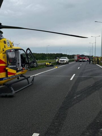 Pyrzowice, Droga ekspresowa S1. Wypadek motocyklisty. 8 czerwca 2025. Pyrzowice, Droga ekspresowa S1. Wypadek motocyklisty. 8 czerwca 2025.