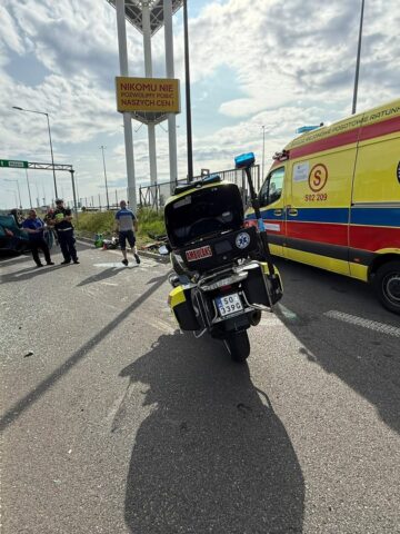 Sosnowiec. Dachowanie na drodze krajowej nr 94. 6 czerwca 2025 Sosnowiec. Dachowanie na drodze krajowej nr 94. 6 czerwca 2025